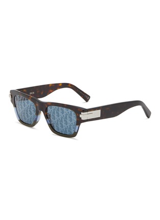 Main View - Click To Enlarge - DIOR - ‘DiorBlackSuit XL S2U’ Rectangular Acetate Frame Grey Lens Sunglasses