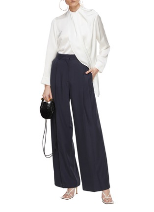 Figure View - Click To Enlarge - CALCATERRA - Pleated Front High Waist Pants