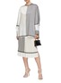 Figure View - Click To Enlarge - CALCATERRA - Printed Back Embroidery Striped Top