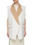 CALCATERRA - Oversized Two Tone Cotton Silk Blend Blazer Vest