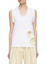 Main View - Click To Enlarge - CALCATERRA - Scoop Neck Embellished Cut Out Tank Top