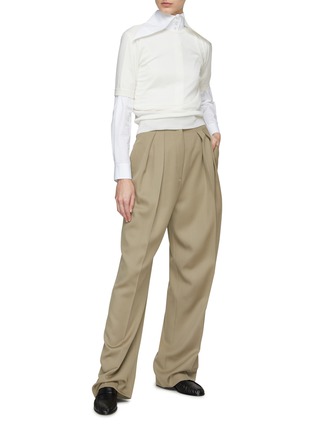 Figure View - Click To Enlarge - THE ROW - ‘MARCELLITA’ FLAT FRONT HIGH RISE PLEATED STRAIGHT LEG PANTS