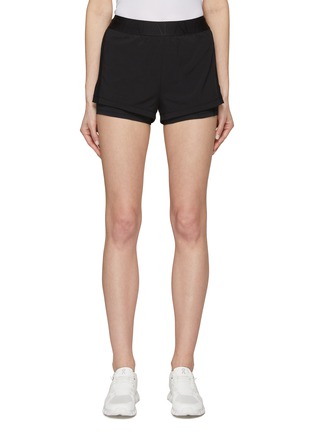 Main View - Click To Enlarge - ALALA - Perforated Stripe Layered Court Shorts