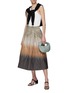 Figure View - Click To Enlarge - VINCE - Dip Dye Smocked Midi Skirt