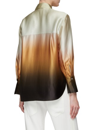 Back View - Click To Enlarge - VINCE - Long Sleeve Dip Dye Silk Shirt