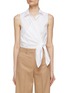 Main View - Click To Enlarge - VINCE - Sleeveless Cotton Wrap Shirt