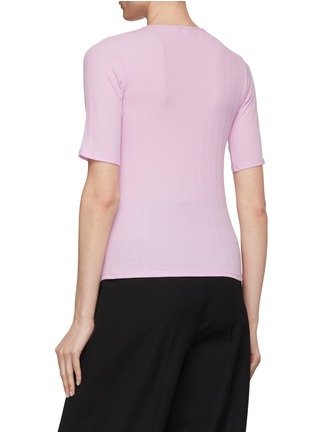 Back View - Click To Enlarge - VINCE - Elbow Sleeve Crew Neck Top