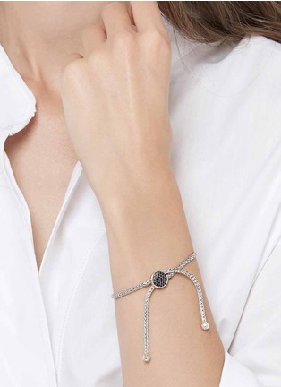Detail View - Click To Enlarge - JOHN HARDY - ‘CLASSIC CHAIN’ STERLING SILVER TREAT BLACK SAPPHIRE SPINEL PULL THROUGH BRACELET