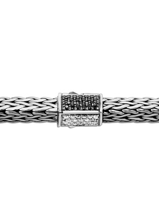 Detail View - Click To Enlarge - JOHN HARDY - ‘CLASSIC CHAIN’ STERLING SILVER DIAMOND PAVÉ TREATED BLACK SAPPHIRE SPINEL TIGA CHAIN BRACELET