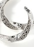 Detail View - Click To Enlarge - JOHN HARDY - ‘CLASSIC CHAIN’ STERLING SILVER DIAMOND PAVÉ TWISTED HAMMERED J-HOOP EARRINGS