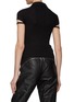 Back View - Click To Enlarge - HELMUT LANG - V-Neck Cap Sleeve Ribbed Polo Shirt