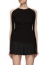 Main View - Click To Enlarge - HELMUT LANG - Sheer Panel Ruched Detail Crewneck Top