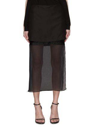 Main View - Click To Enlarge - HELMUT LANG - Sheer Midi Skirt