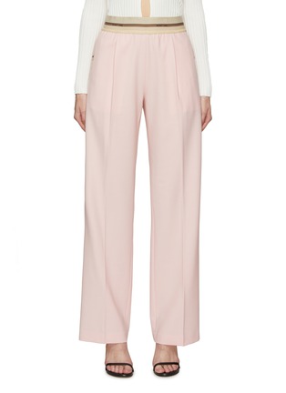 Main View - Click To Enlarge - HELMUT LANG - Logo Jacquard Elasticated Waist Pleated Pants