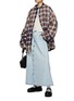 Figure View - Click To Enlarge - ERL - Denim Button Up Cowgirl Maxi Skirt