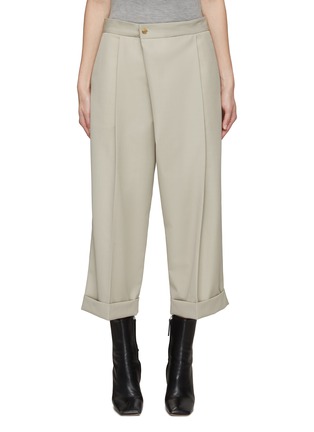 Main View - Click To Enlarge - WE-AR 4 - Wrap Effect Pressed Crease Cuffed Wool Blend Culottes