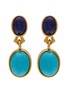 Main View - Click To Enlarge - LANE CRAWFORD VINTAGE ACCESSORIES - GOLD TONED METAL CABOCHON DROP EARRINGS