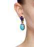 Figure View - Click To Enlarge - LANE CRAWFORD VINTAGE ACCESSORIES - GOLD TONED METAL CABOCHON DROP EARRINGS