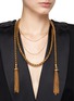 Figure View - Click To Enlarge - LANE CRAWFORD VINTAGE ACCESSORIES - PIERRE BALMAIN GOLD TONED METAL DIAMANTE LANYARD CHAIN NECKLACE