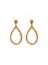 Main View - Click To Enlarge - LANE CRAWFORD VINTAGE ACCESSORIES - GOLD TONED METAL HAMMERED DETAIL DROP EARRINGS
