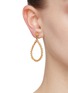 Figure View - Click To Enlarge - LANE CRAWFORD VINTAGE ACCESSORIES - GOLD TONED METAL HAMMERED DETAIL DROP EARRINGS