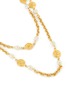 Detail View - Click To Enlarge - LANE CRAWFORD VINTAGE ACCESSORIES - GOLD TONED METAL FAUX PEARL DOUBLE ROW NECKLACE