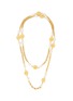 Main View - Click To Enlarge - LANE CRAWFORD VINTAGE ACCESSORIES - GOLD TONED METAL FAUX PEARL DOUBLE ROW NECKLACE