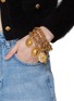 Figure View - Click To Enlarge - LANE CRAWFORD VINTAGE ACCESSORIES - GOLD TONED METAL DISC CHARM CHUNKY BRACELET