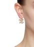 Figure View - Click To Enlarge - LANE CRAWFORD VINTAGE ACCESSORIES - KJL GOLD TONED METAL CRYSTAL FLOWER MOTIF DROP EARRINGS