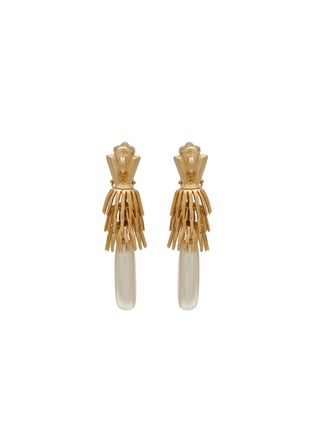 Main View - Click To Enlarge - LANE CRAWFORD VINTAGE ACCESSORIES - GOLD TONED METAL FAUX PEARL DROP EARRINGS