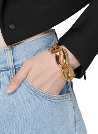 Figure View - Click To Enlarge - LANE CRAWFORD VINTAGE ACCESSORIES - GOLD TONED METAL CHUNKY LINK BRACELET
