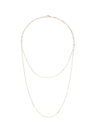 Main View - Click To Enlarge - LANE CRAWFORD VINTAGE ACCESSORIES - SILVER TONED METAL DOUBLE ROW NECKLACE