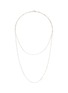 LANE CRAWFORD VINTAGE ACCESSORIES - SILVER TONED METAL DOUBLE ROW NECKLACE