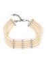 Main View - Click To Enlarge - LANE CRAWFORD VINTAGE ACCESSORIES - SILVER TONED METAL DIAMANTE PEARL 5-STRAND CHOKER