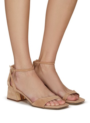 Figure View - Click To Enlarge - SAM EDELMAN - ‘Wilson’ 45 Single Band Square Toe Suede Block Heeled Sandals