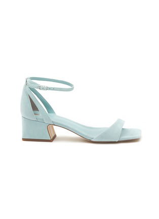 Main View - Click To Enlarge - SAM EDELMAN - ‘Wilson’ 45 Single Band Square Toe Suede Block Heeled Sandals