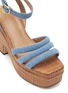 Detail View - Click To Enlarge - SAM EDELMAN - ‘Tibby’ 115 Triple Band Linen Platform Sandals