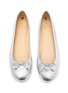 Detail View - Click To Enlarge - SAM EDELMAN - ‘Felicia Luxe’ Logo Bow Appliqué Leather Ballerina Flats