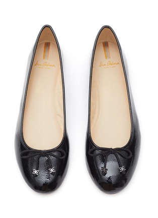 Detail View - Click To Enlarge - SAM EDELMAN - ‘Felicia Luxe’ Logo Bow Appliqué Round Toe Patent Leather Ballerina Flats