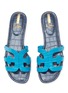 Detail View - Click To Enlarge - SAM EDELMAN - ‘Bay’ Double E Leather Flat Slides
