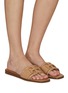 Figure View - Click To Enlarge - SAM EDELMAN - ‘Bay’ Double E Patent Leather Flat Slides