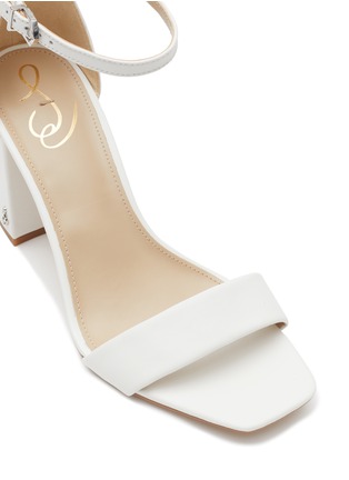 Detail View - Click To Enlarge - SAM EDELMAN - ‘Daniella’ 80 Single Band Square Toe Leather Block Heeled Sandals