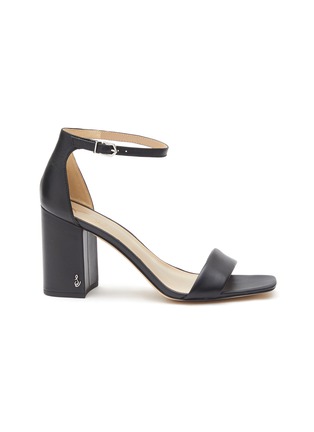 Main View - Click To Enlarge - SAM EDELMAN - ‘Daniella’ 80 Single Band Square Toe Leather Block Heeled Sandals