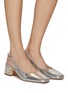 Figure View - Click To Enlarge - SAM EDELMAN - ‘Terra’ 50 Square Toe Leather Slingback Pumps