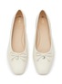 Detail View - Click To Enlarge - SAM EDELMAN - ‘Meadow’ Logo Bow Appliqué Square Toe Leather Ballerina Flats
