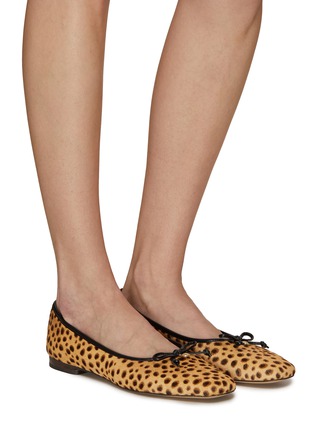 Figure View - Click To Enlarge - SAM EDELMAN - ‘Meadow’ Cheetah Print Logo Bow Appliqué Square Toe Ballerina Flats