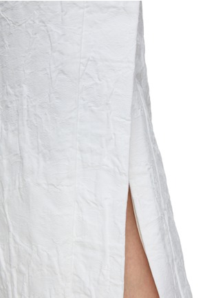 - CO - Side Slit Crinkled Cotton Blend Midi Skirt