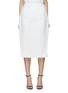 Main View - Click To Enlarge - CO - Side Slit Crinkled Cotton Blend Midi Skirt
