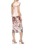 Back View - Click To Enlarge - MARCHESA NOTTE - Sequined Floral Graphic Ruffled One Shoulder Midi Dress