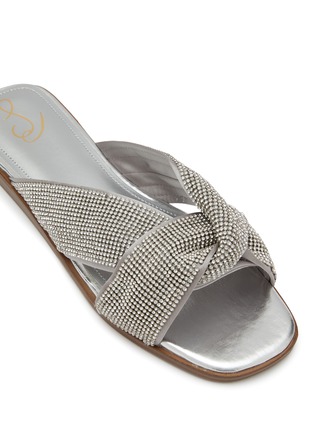 Detail View - Click To Enlarge - SAM EDELMAN - ‘Issie’ Crystal Embellished Twisted Knot Flat Slides